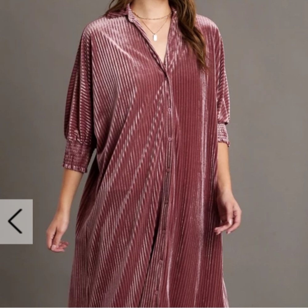 Umgee Maxi Stripe Button Down Shirt Dress